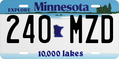 MN license plate 240MZD
