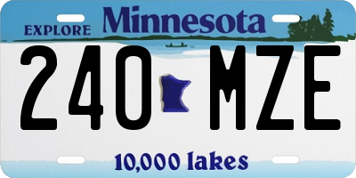 MN license plate 240MZE