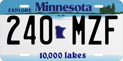 MN license plate 240MZF