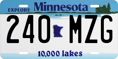MN license plate 240MZG