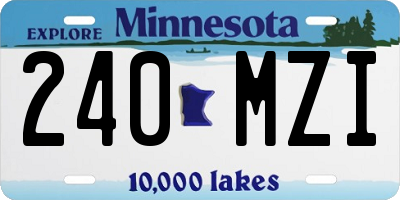 MN license plate 240MZI