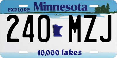 MN license plate 240MZJ