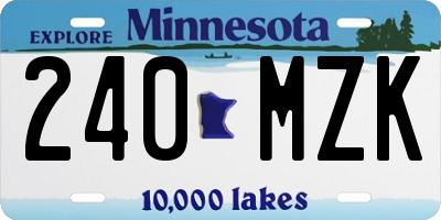 MN license plate 240MZK