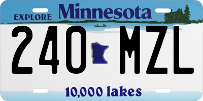 MN license plate 240MZL