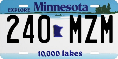 MN license plate 240MZM