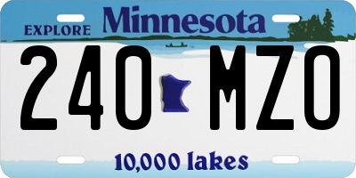 MN license plate 240MZO