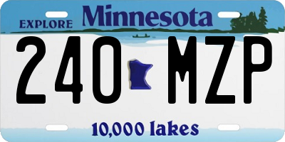 MN license plate 240MZP