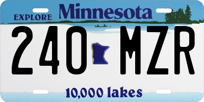 MN license plate 240MZR