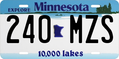 MN license plate 240MZS