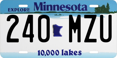 MN license plate 240MZU
