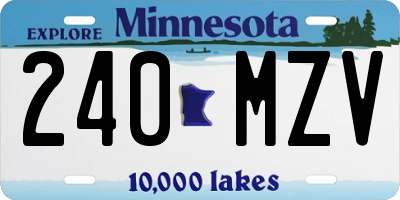 MN license plate 240MZV