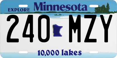MN license plate 240MZY