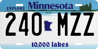 MN license plate 240MZZ