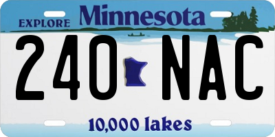 MN license plate 240NAC