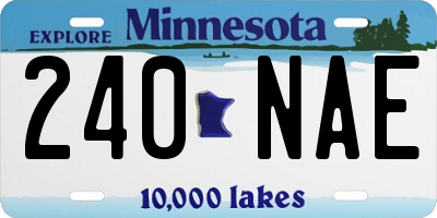 MN license plate 240NAE