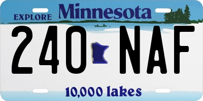 MN license plate 240NAF