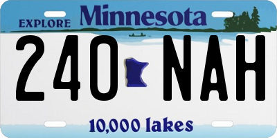 MN license plate 240NAH