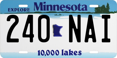 MN license plate 240NAI