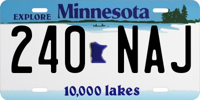 MN license plate 240NAJ