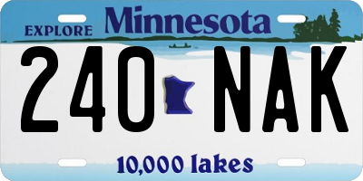 MN license plate 240NAK