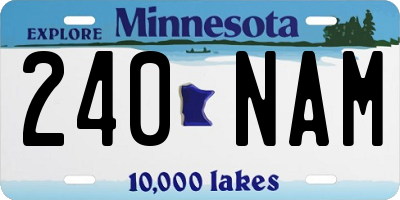 MN license plate 240NAM