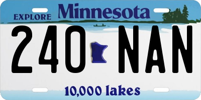 MN license plate 240NAN