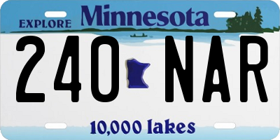 MN license plate 240NAR