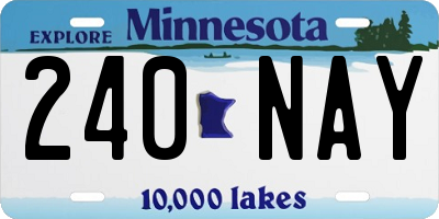 MN license plate 240NAY
