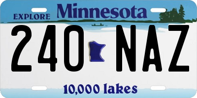 MN license plate 240NAZ