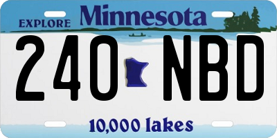 MN license plate 240NBD