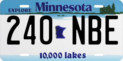 MN license plate 240NBE