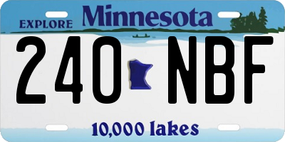MN license plate 240NBF