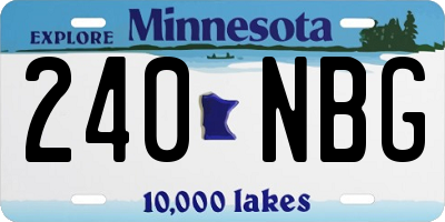 MN license plate 240NBG
