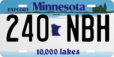 MN license plate 240NBH