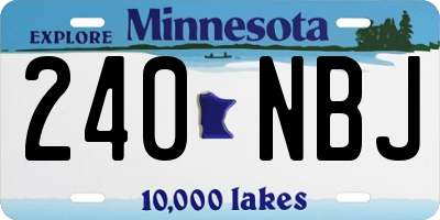 MN license plate 240NBJ