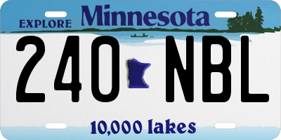 MN license plate 240NBL