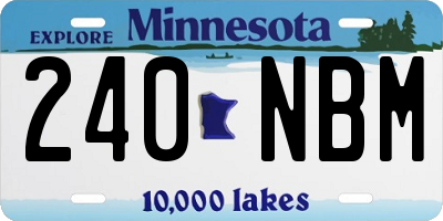 MN license plate 240NBM