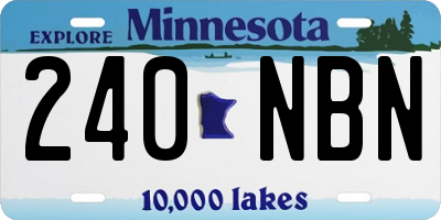 MN license plate 240NBN
