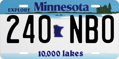 MN license plate 240NBO