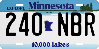 MN license plate 240NBR