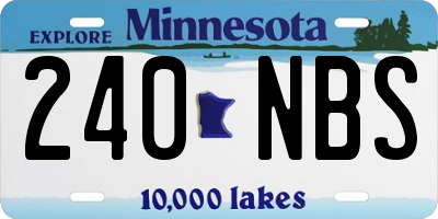 MN license plate 240NBS