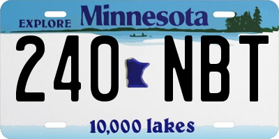 MN license plate 240NBT