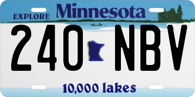 MN license plate 240NBV