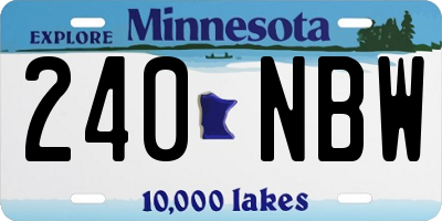 MN license plate 240NBW