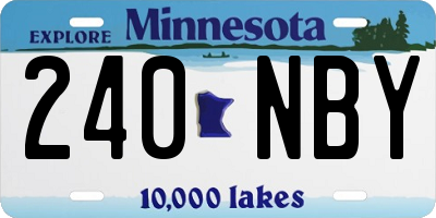 MN license plate 240NBY