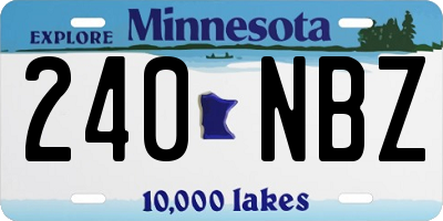 MN license plate 240NBZ
