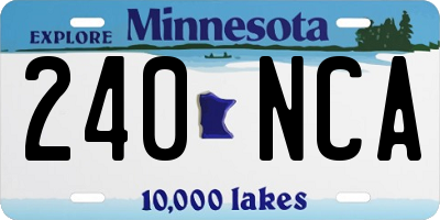 MN license plate 240NCA