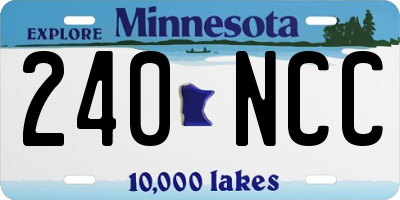 MN license plate 240NCC
