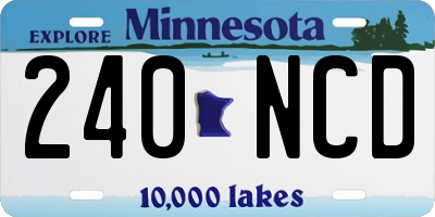MN license plate 240NCD