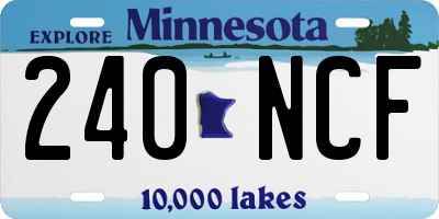 MN license plate 240NCF
